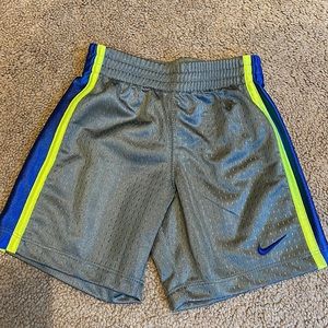 Nike gray blue and neon yellow mesh shorts, 24M
